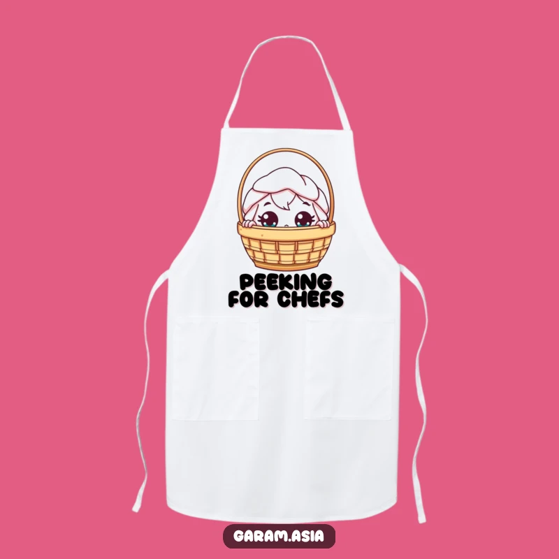Funny Kawaii Dim Sum Apron: Peeking Kitchen Surprise, Chef's Fun Gift