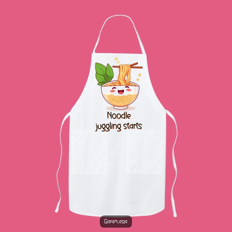 Funny Ramen Apron: Cook with Cheerful Cartoon Flair and Kitchen Fun