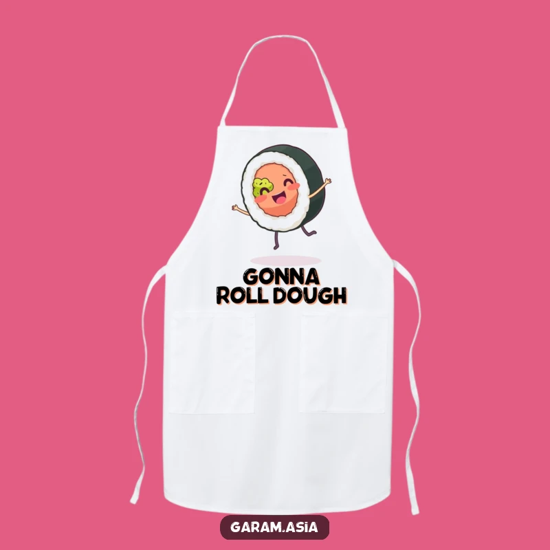 Funny Sushi Roll Apron: Cook with Joyful Cartoon Flair and Kitchen Fun