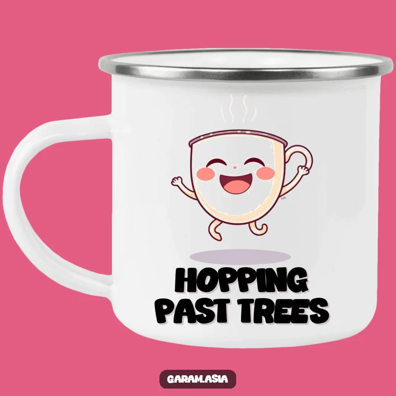 Funny Boba Tea Camping Mug: Laughing Character Fuel for Outdoor Fun