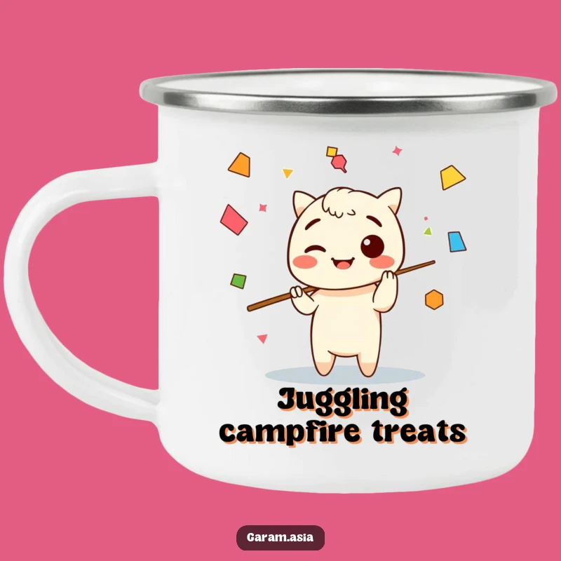 Funny Kawaii Chopsticks Camping Mug: Artistic Adventure, Cute Drinkware, Perfect Gift
