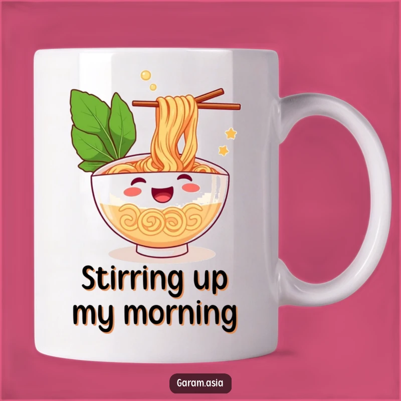 Funny Ramen Juggling Mug: Cheerful Noodle Art Gift for Food Lovers