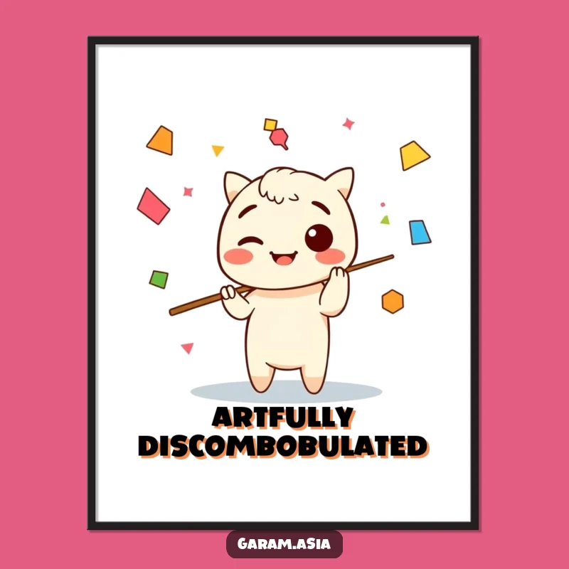 Funny Kawaii Chopsticks Digital Art: Vibrant Juggling Art, Instant Decor Gift