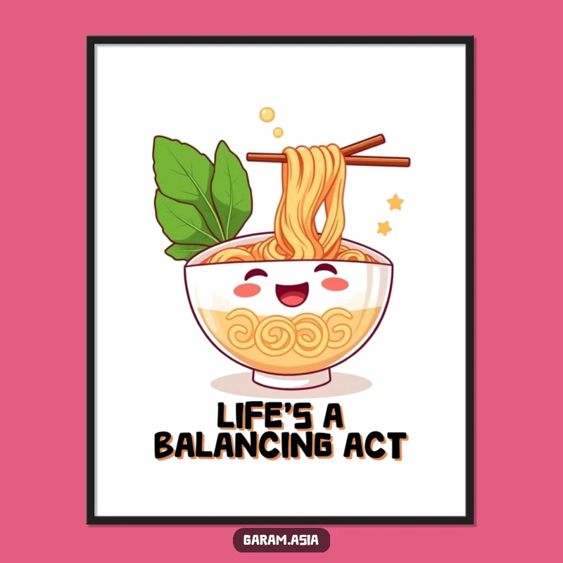 Funny Ramen Digital Art: Instant Cheerful Cartoon Decor for Foodies