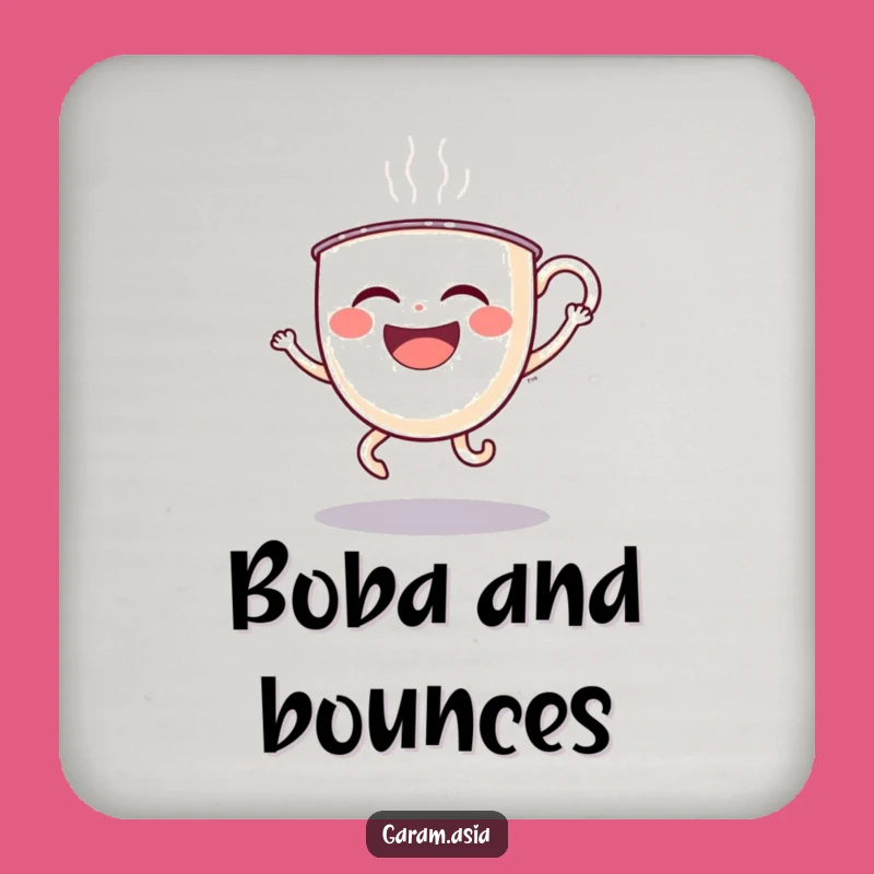 Funny Boba Tea Coaster: Protect Surfaces with Laughing Cartoon Flair