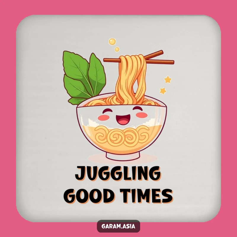 Funny Ramen Coaster: Protect Surfaces with Cheerful Cartoon Flair