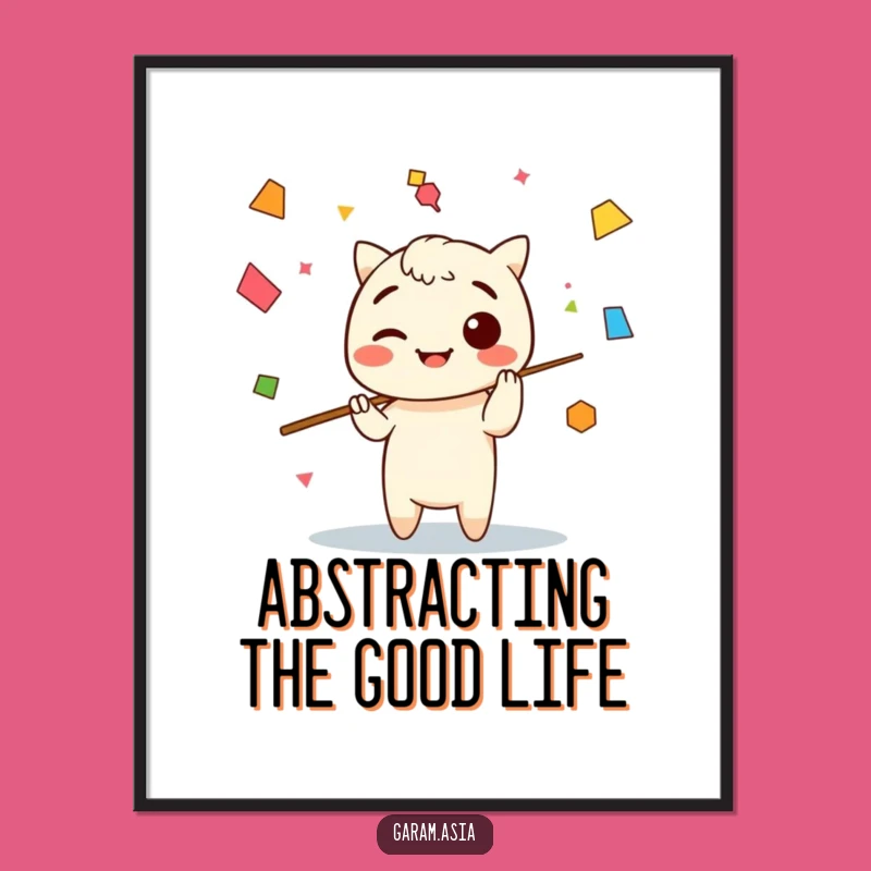 Funny Kawaii Chopsticks Poster: Vibrant Juggling Art, Cute Decor, Perfect Gift