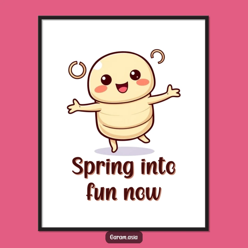 Free Printable Wall Art: Spring Roll Character, Funny Downloadable Decor