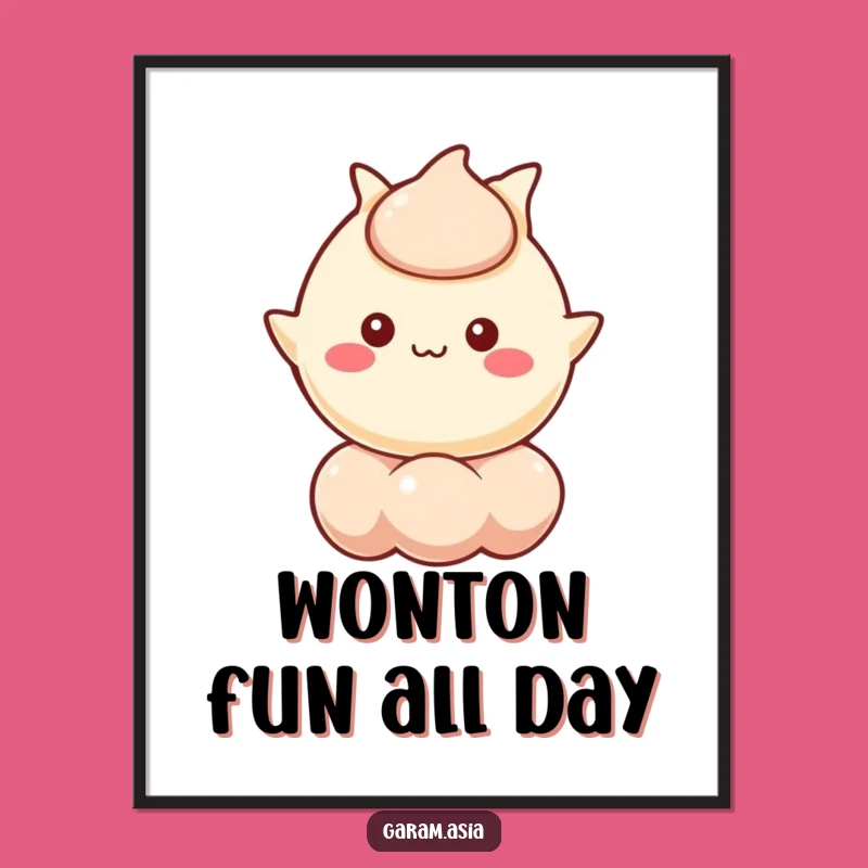 Free Printable Wall Art: Floating Wonton Character, Funny Downloadable Decor