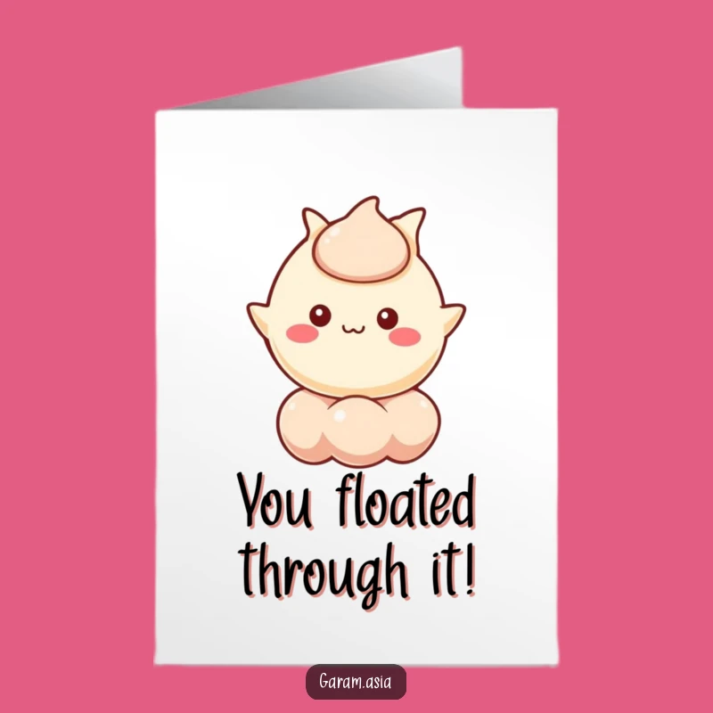 Free Printable Congrats Card: Wonton Bubble Bliss, Downloadable Joy