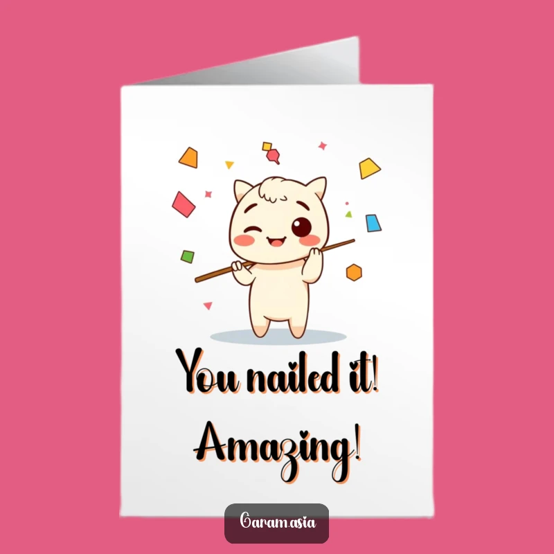 Free Printable Kawaii Chopsticks Congrats Card - Funny Downloadable Juggling Achievement Gift