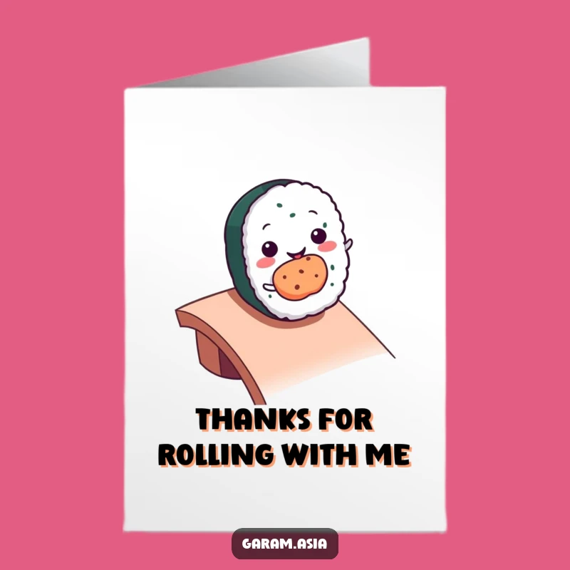 Free Printable Thank You Card: Sushi Roll's Gratitude - Cute Downloadable Gift!