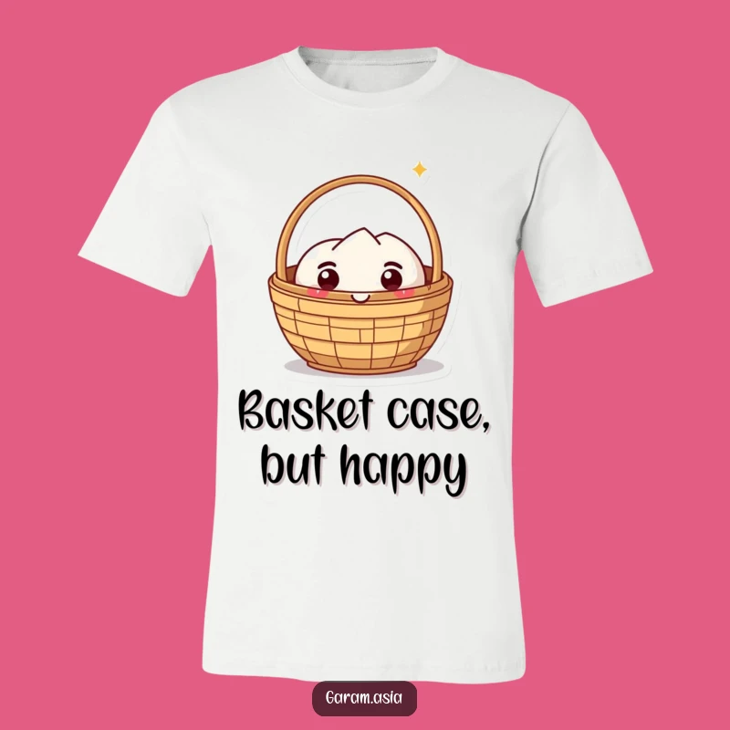 Funny Kawaii Dim Sum Basket T-Shirt - Delighted Expression Tee, Great Funny Gift