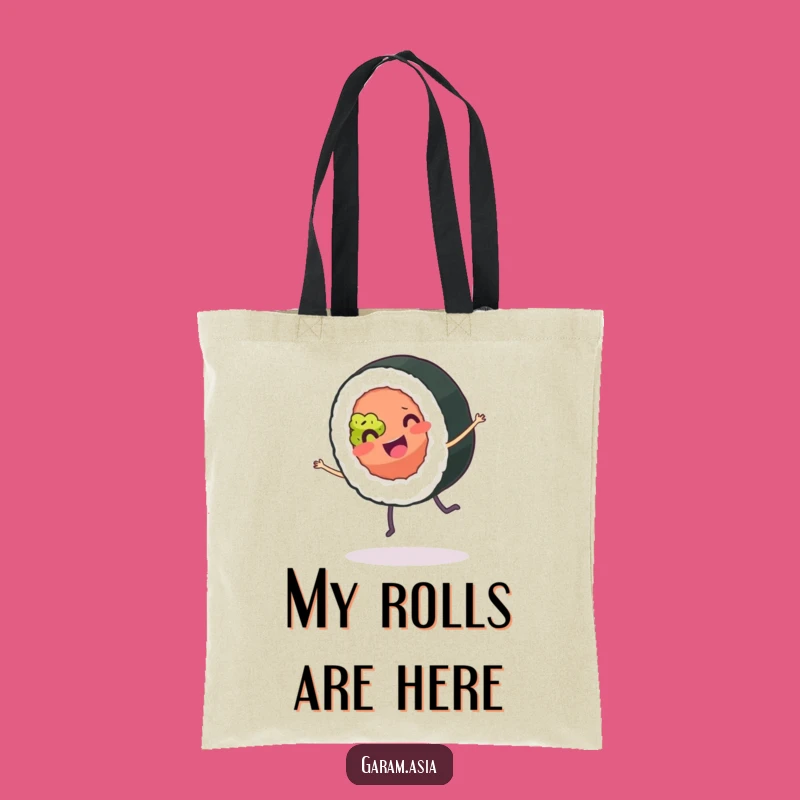 Funny Sushi Roll Tote Bag: Carry Your Fun with Joyful Cartoon Style