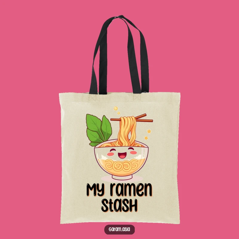 Funny Ramen Tote Bag: Carry Your Feast with Cheerful Cartoon Style